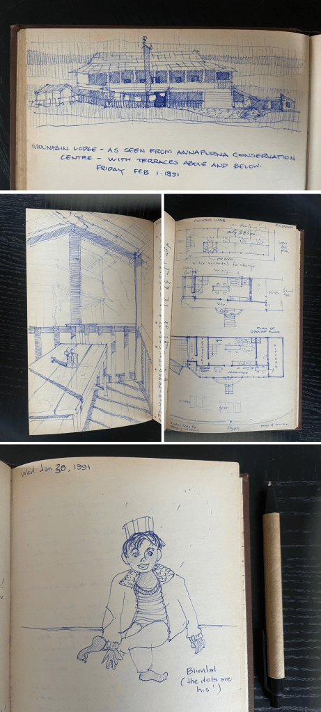 Sketches I made of Ghandruk, Nepal.