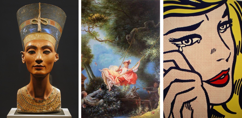 Three images of women in art as outlined in the text above